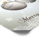 Poster met heerlijk zilveren kerstmis (Hoek)