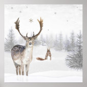 Poster met hert en eekhoorn (Voorkant)