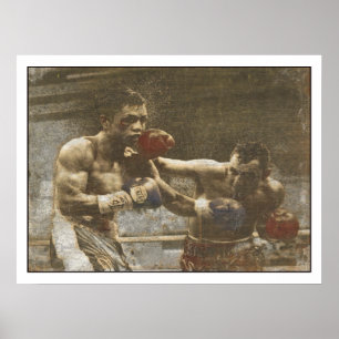 Poster met het In dozen doen Scène van Ringside