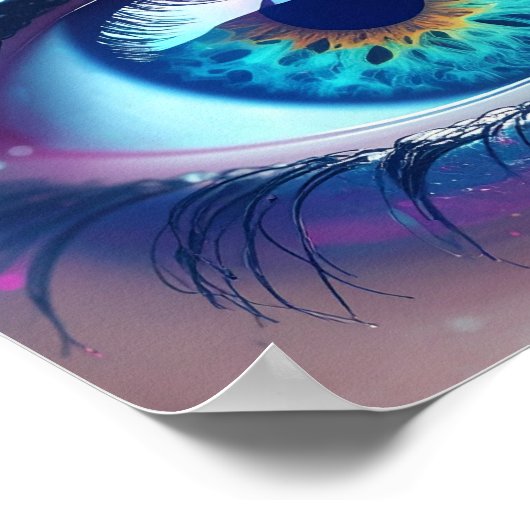 Poster met het liefdevolle oog van diepe wijsheid (Hoek)