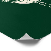 Poster met het menu Groen kerstretro modern cockta (Hoek)