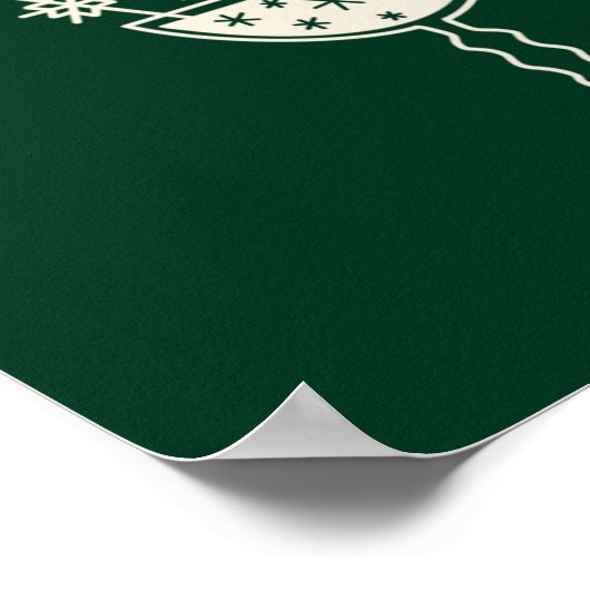 Poster met het menu Groen kerstretro modern cockta (Hoek)