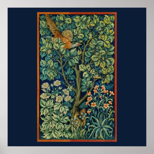 POSTER MET HET ONTWERP VAN WILLIAM MORRIS "PHEASAN (Voorkant)