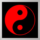 Poster met het symbool Red & Black Yin Yang (Voorkant)