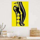 Poster met hoge hak rubberlaars (Keuken)