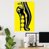 Poster met hoge hak rubberlaars (Thuiskantoor)
