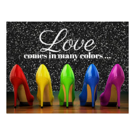 Poster met hoge hiel