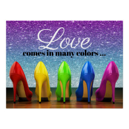 Poster met hoge hiel