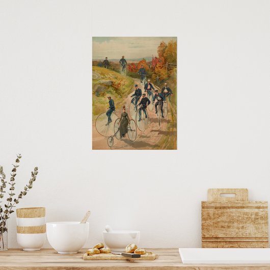  Poster met hoge wielwieltjes en kunst (Keuken)