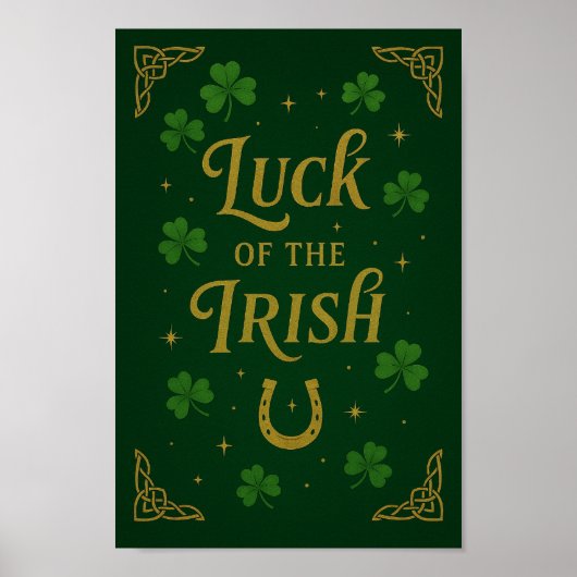 Poster met Ierse Geluk | St. Patrick's Day Kunst (Voorkant)