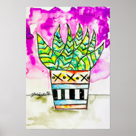 Poster met kamerplant