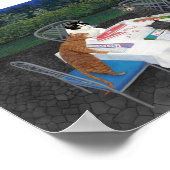 Poster met katten die Mahjong 2 spelen (Hoek)