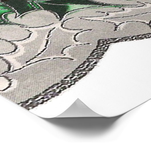 poster met kerst-kerkbelklok (Hoek)