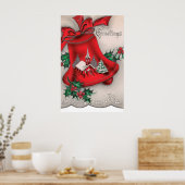 poster met kerst-kerkbelklok (Keuken)