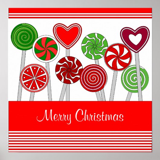 Poster met kerst met lulolipops (Voorkant)