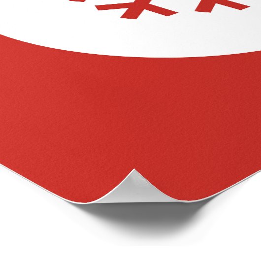 Poster met kerstbalrood (Hoek)