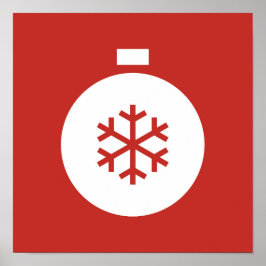 Poster met kerstbalrood