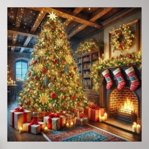 Poster met kerstbomen