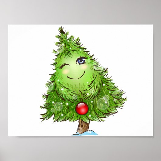 Poster met kerstbomen (Voorkant)