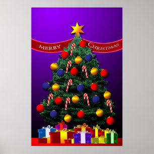 Poster met kerstbomen voor uw muur