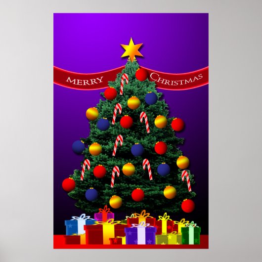 Poster met kerstbomen voor uw muur (Voorkant)