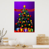Poster met kerstbomen voor uw muur (Keuken)