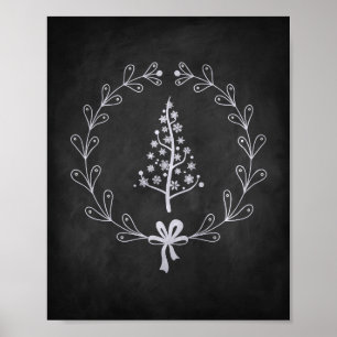 Poster met kerstboomkalkplank