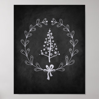 Poster met kerstboomkalkplank