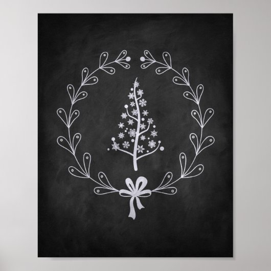 Poster met kerstboomkalkplank (Voorkant)