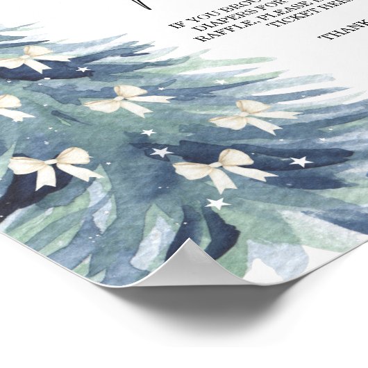 Poster met kerstboomluiers (Hoek)