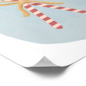 Poster met kerstdecor voor snoepsuikerriet (Hoek)