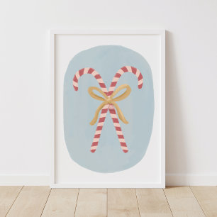 Poster met kerstdecor voor snoepsuikerriet