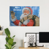 Poster met kerstman (Thuiskantoor)