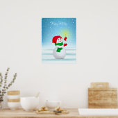 Poster met Kerstmis Snowman (Keuken)