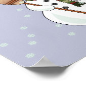 Poster met Kerstmis Snowman (Hoek)