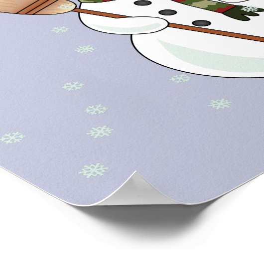 Poster met Kerstmis Snowman (Hoek)