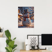 Poster met Kerstmis Snowman (Thuiskantoor)