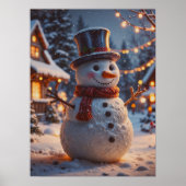 Poster met Kerstmis Snowman (Voorkant)