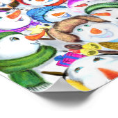 Poster met Kerstmis Snowman (Hoek)