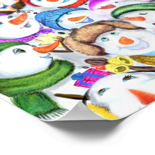 Poster met Kerstmis Snowman (Hoek)