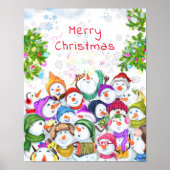 Poster met Kerstmis Snowman (Voorkant)