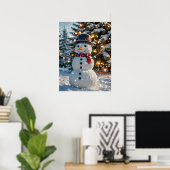 Poster met Kerstmis Snowman (Thuiskantoor)