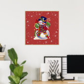 Poster met Kerstmis Snowman (Thuiskantoor)