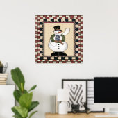 Poster met Kerstmis Snowman (Thuiskantoor)