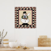 Poster met Kerstmis Snowman (Keuken)