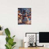 Poster met Kerstmis Snowman (Thuiskantoor)
