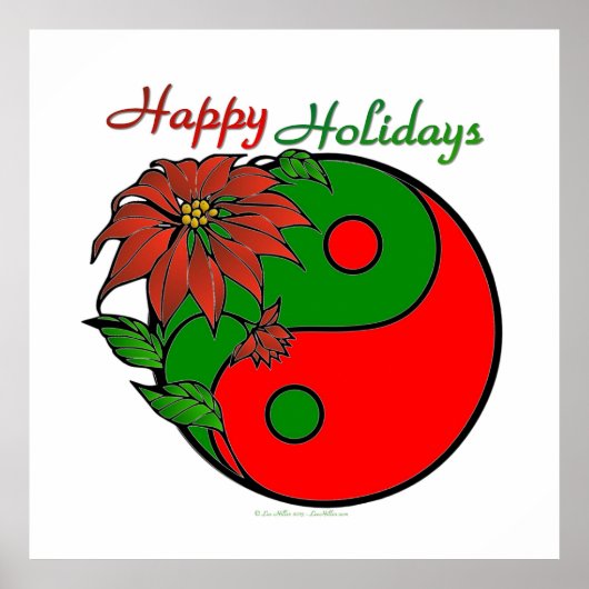 Poster met Kerstmis Yin Yang Poinsettia (Voorkant)