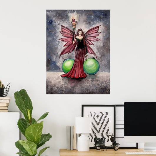 Poster met Kerstmis Yule Fairy van Molly Harrison (Thuiskantoor)