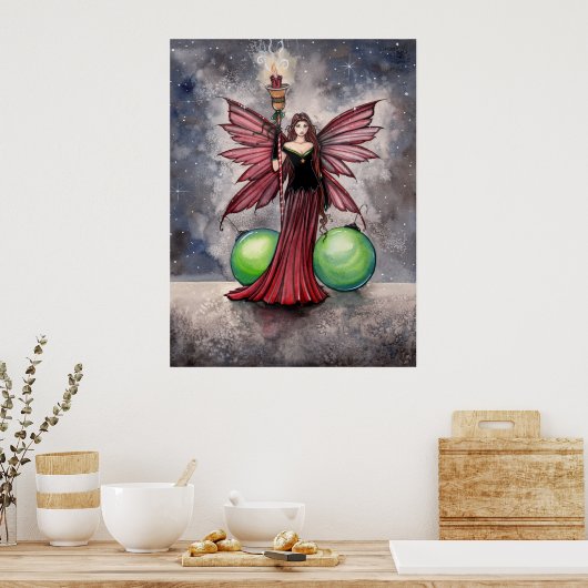 Poster met Kerstmis Yule Fairy van Molly Harrison (Keuken)