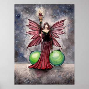Poster met Kerstmis Yule Fairy van Molly Harrison